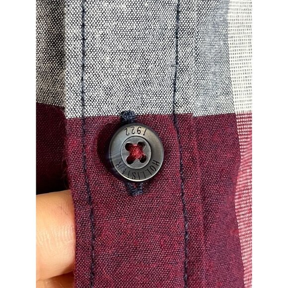 Hollister Plaid Shirt L Red Preppy Classic Festive Holiday Retro Grunge Y2K 90s - Picture 4 of 10